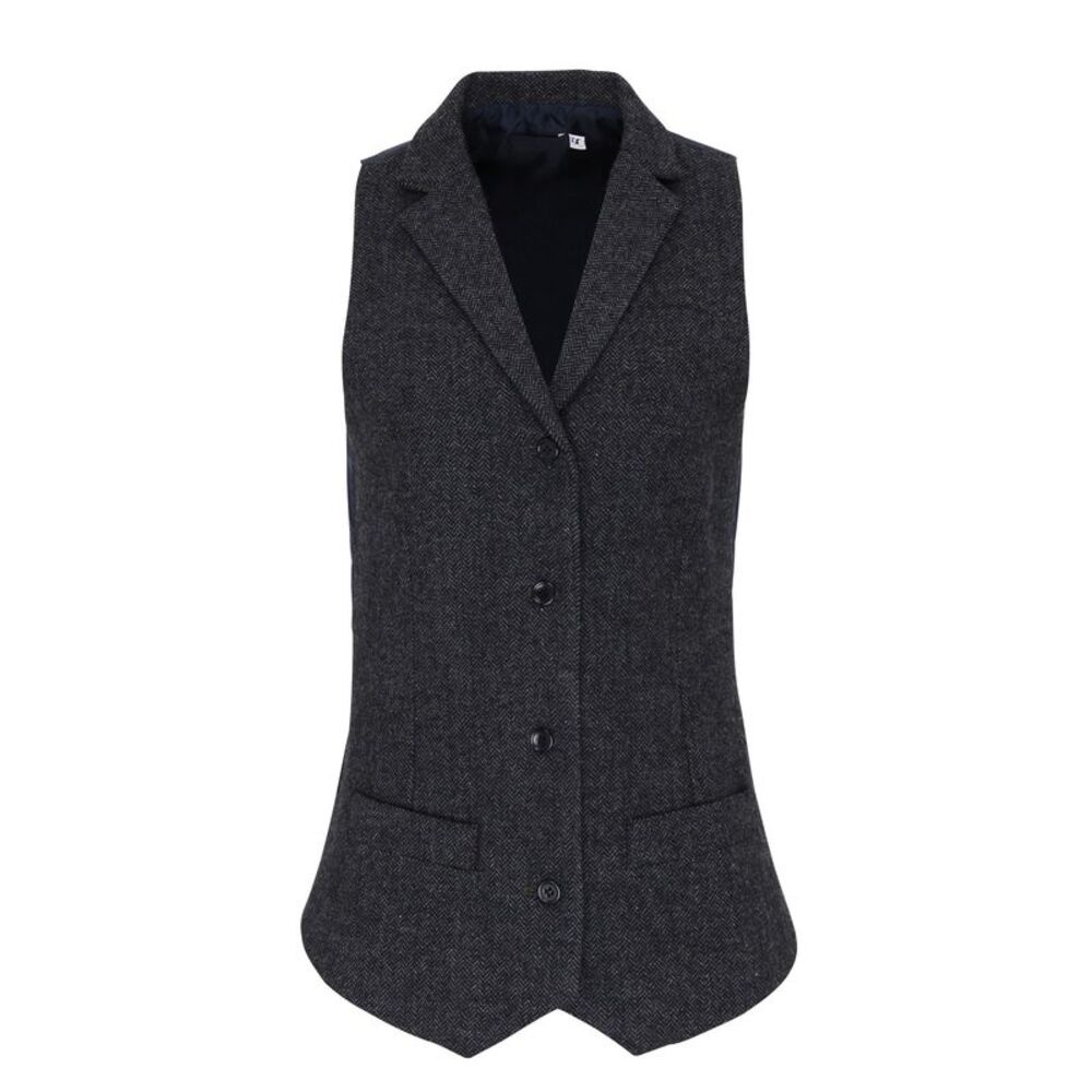 Premier Womens/Ladies Herringbone Waistcoat / Dark Gray